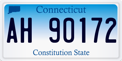 CT license plate AH90172