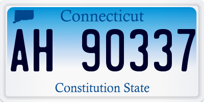 CT license plate AH90337