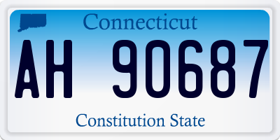 CT license plate AH90687