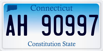 CT license plate AH90997