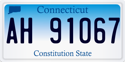 CT license plate AH91067