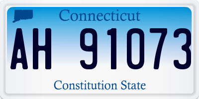 CT license plate AH91073