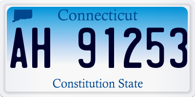 CT license plate AH91253