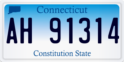 CT license plate AH91314