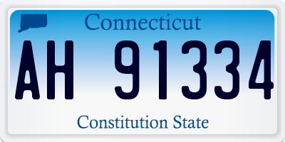 CT license plate AH91334