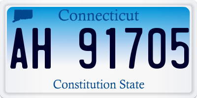 CT license plate AH91705