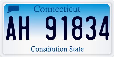 CT license plate AH91834