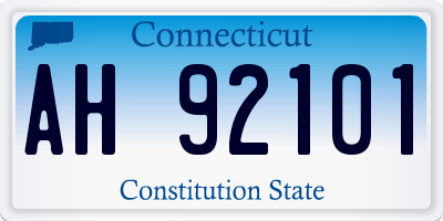 CT license plate AH92101