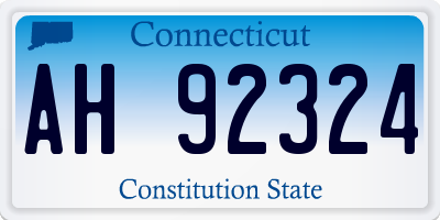 CT license plate AH92324