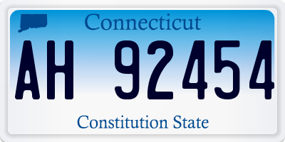 CT license plate AH92454