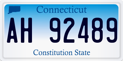 CT license plate AH92489