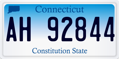 CT license plate AH92844
