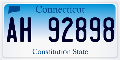 CT license plate AH92898