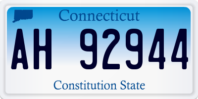 CT license plate AH92944