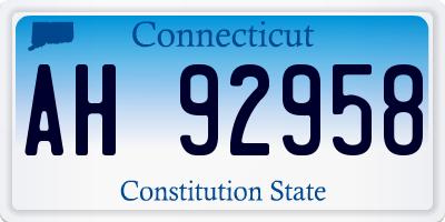 CT license plate AH92958
