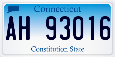 CT license plate AH93016
