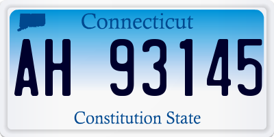 CT license plate AH93145