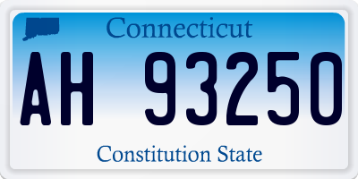 CT license plate AH93250