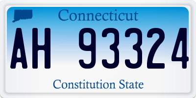 CT license plate AH93324