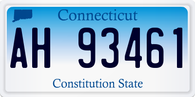 CT license plate AH93461