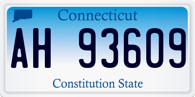 CT license plate AH93609