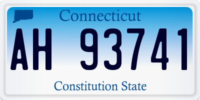 CT license plate AH93741