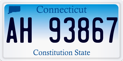 CT license plate AH93867