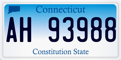 CT license plate AH93988