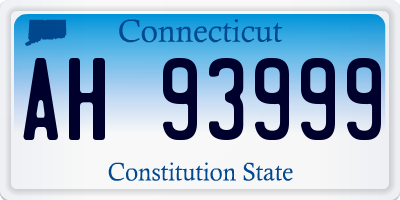 CT license plate AH93999