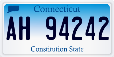 CT license plate AH94242