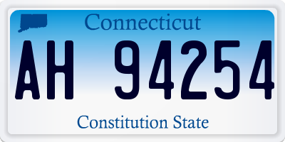 CT license plate AH94254
