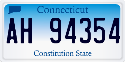CT license plate AH94354