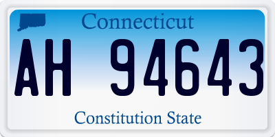 CT license plate AH94643