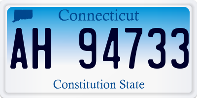 CT license plate AH94733