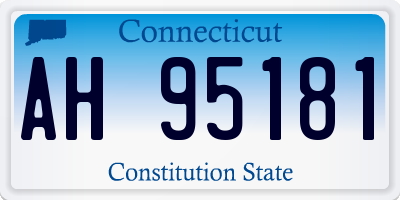 CT license plate AH95181