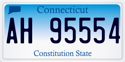 CT license plate AH95554
