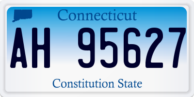 CT license plate AH95627