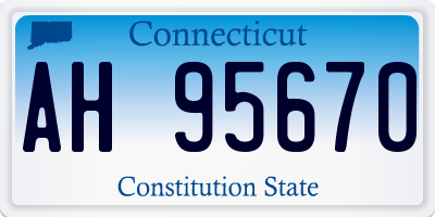 CT license plate AH95670
