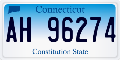 CT license plate AH96274