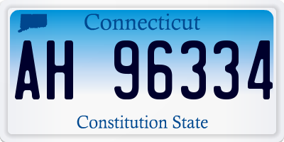 CT license plate AH96334