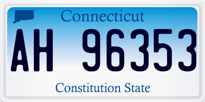 CT license plate AH96353