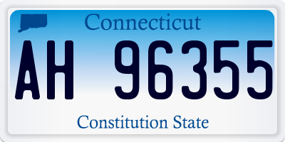 CT license plate AH96355