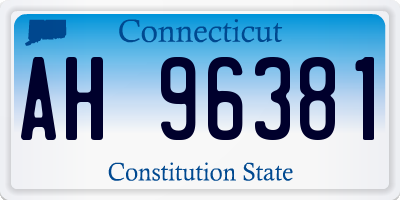 CT license plate AH96381