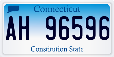 CT license plate AH96596