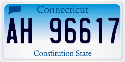 CT license plate AH96617