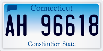 CT license plate AH96618