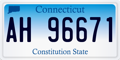CT license plate AH96671