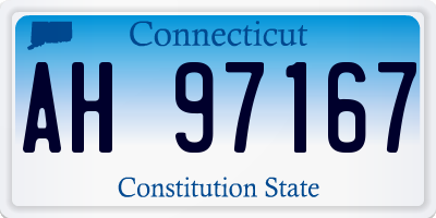 CT license plate AH97167