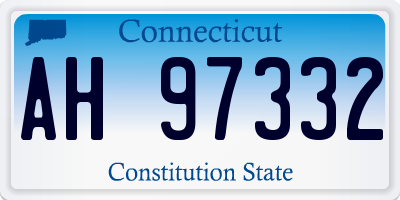 CT license plate AH97332