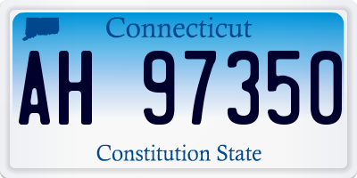 CT license plate AH97350